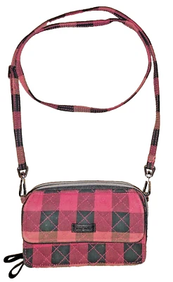 Vera Bradley красный и черный Tartan клетку крест тела сумочки сумка двойной молнии застежки - Изображение 1 из 4