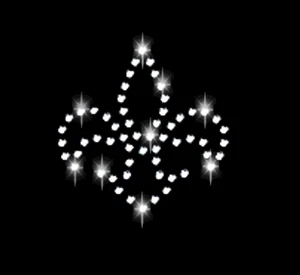 STRASSSTEINE Fleur de Lis LILIE BÜGELBILD HOTFIX APPLIKATION STRASS HOT FIX weiß - Picture 1 of 2
