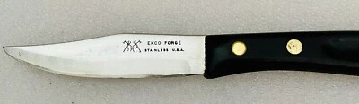 Cuchillo de hoja de acero inoxidable Ekco Forge de 3" mango negro hecho en EE. UU. de colección Foto 1 de 4