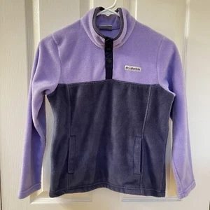 Columbia Steens Mountain 1/4 Snap Fleece Pullover Purple Girls Size Medium 10-12 - Picture 1 of 11