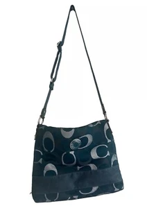 Coach Green Signature Jacquard C File Crossbody Shoulder Bag Purse - Picture 1 of 13