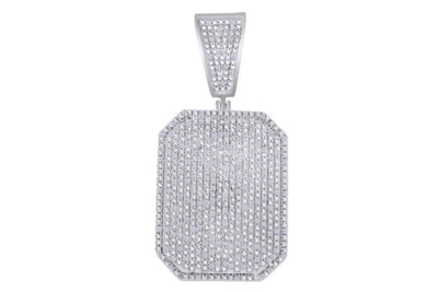 Colgante con etiqueta de perro con detalles de diamantes naturales de corte redondo de 1/2 quilate en plata de ley 925 Foto 1 de 4