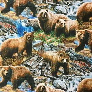Scenic Bear Sewing Quilting Fabric  Cotton New FQ Wild Wings - Picture 1 of 3