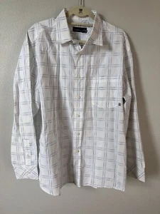 Rocawear Button Up Shirt  Extra Large White Plaid Long Sleeve Casual Mens. - Picture 1 of 4