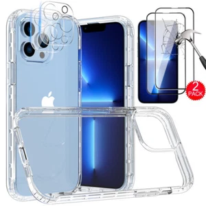 For iPhone 13 Pro Max/13 Mini Case Clear Slim Cover/Camera/Full Screen Protector - Picture 1 of 26