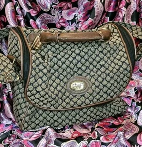 Auténtico DIANE Von FURSTENBERG ✨️ Estuche de Maquillaje de Fin de Semana Bolso de Lona Marrón - Imagen 1 de 24