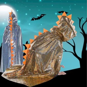 Children's Day Cosplay Costume Hooded Cloak Halloween Party Cloak Dinosaur Cape - Picture 1 of 15