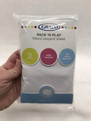 Sábana Ajustable Graco Pack N Play (Blanca) 27" X 39" Se Adapta a la mayoría de los Jugares Portátiles NUEVA Foto 1 de 4