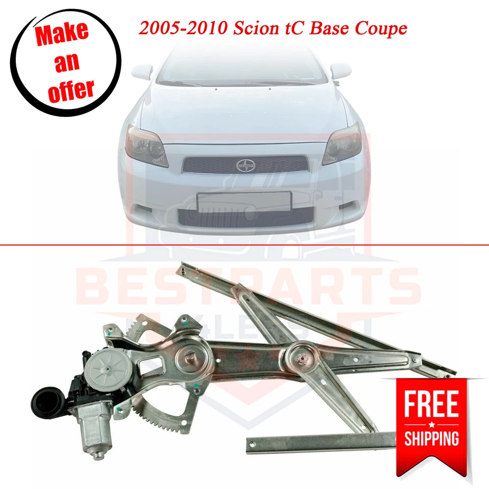 Power Window Regulator w/ Motor, LH for Toyota Prius, Yaris / Scion tC, xD Foto 1 de 4