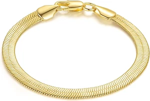 Bracciali da donna in oro 14 carati e bracciale da uomo catena oro serpente liscio - Foto 1 di 12