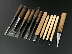 Vintage Japanese Chisel 13set Nomi /Hand Plane Saw Iron Hammer Hand Tool/d14 - Picture 1 of 24