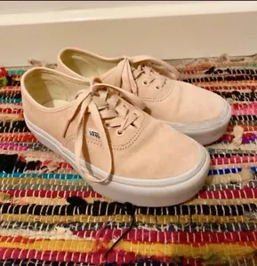Ladies Pink VANS Suede Lace Up Sneakers Trainers - Size 3UK - Picture 1 of 10