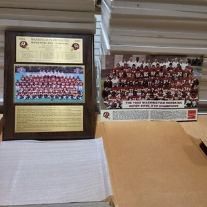 Washington Redskins 1991 Super Bowl XXVI Champions Wood Plaque & 1982 SB Poster - Picture 1 of 24