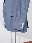 Tasso Elba XL 46/48 Light Blue Slub Cotton Blazer Coat Sport Jacket