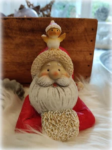 Weihnachtsmann m. Vogel ⚜️ Nikolaus⚜️ Büste ⚜️ Dekofigur⚜️ Advent⚜️ Weihanchten - Bild 1 von 4