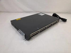 Cisco Catalyst WS-C3750V2-48PS-S V06 48 Port 4x SFP+ PoE Network Switch - Afbeelding 1 van 7