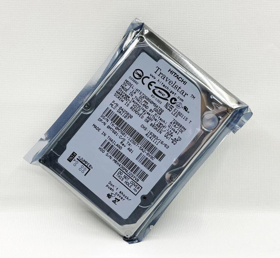 Hitachi 60GB 7200RPM HTS726060M9AT00 IDE 2,5-Zoll Notebook-Festplatte - Bild 1 von 1