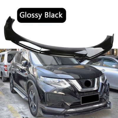 For Nissan Rogue Qashqai Glossy Black Front Bumper Lip Splitter Spoiler Body Kit Foto 1 de 4