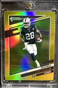 JOSH JACOBS RARE GOLD REFRACTOR INVESTMENT CARD PANINI SP LAS VEGAS RAIDERS - Picture 1 of 2
