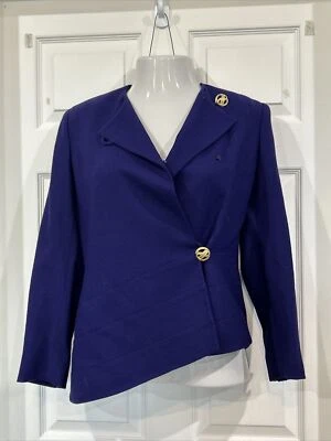 Herbert Grossman Neiman Marcus Purple Wool Blazer Suit Jacket 6 Cynthia Sobel - Image 1 of 4