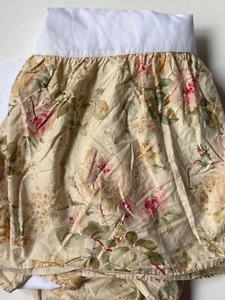 RALPH LAUREN Sateen *KING BED SKIRT Woodstock Garden Floral Chic SHABBY EUC! - Picture 1 of 10