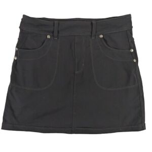 Athleta Women's Bettona Faux Black Denim Skirt Skort Size XS Stretch Pockets EUC