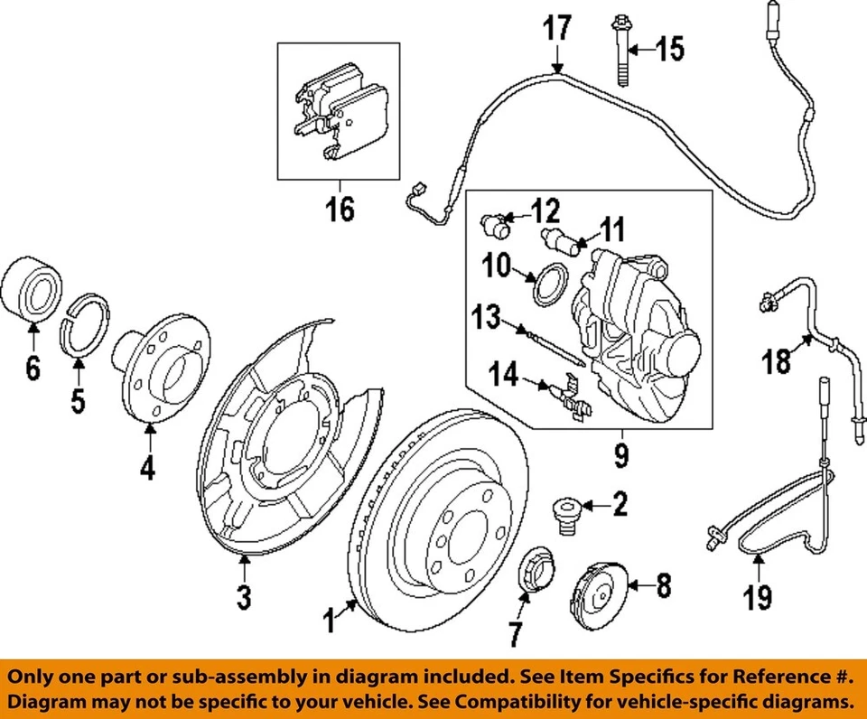 BMW OEM 14-20 328i GT xDrive componentes de freno-perno guía 34206850536 Foto 1 de 1