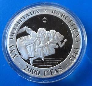 OLYPIC GAMES Spain 2000 pesetas 1992 (PROOF) "Olympics in Barcelona - Sprinters" - Picture 1 of 5