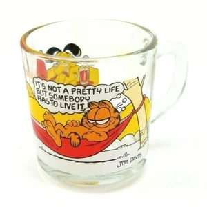 Vtg 1978 Garfield Coffee Mug Anchor Hocking McDonalds Glass Cup Jim Davis - Picture 1 of 5