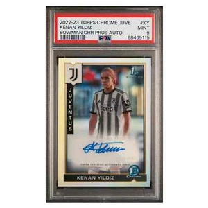KENAN YILDIZ TOPPS Card Chrome Juventus Bowman Prospects Autografata PSA 9 Mint - Foto 1 di 2