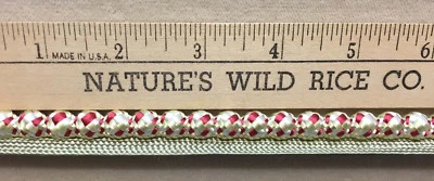 Artesanía de costura con adornos de bola con cuentas verde blanco y rojo rubí 344" largo satinado Foto 1 de 2