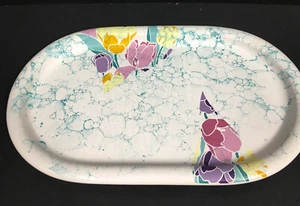 WAECHTERSBACH West Germany Tulips Flowers Colored Platter Rare MCM - Picture 1 of 7