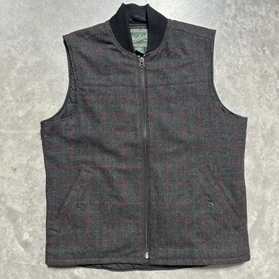 Chaleco forrado aislante cremallera completa mezcla lana a cuadros Woolrich vintage para hombre mediano Foto 1 de 4