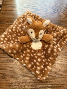 MARY MEYER Baby Lovey gepunktet braun Hirsch Rehkitz Plüsch Satin Sicherheitsdecke Spielzeug - Bild 1 von 5