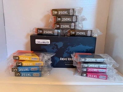 Lote de tinta OfficeWorld - negra 250XL, 251XL / Mag., amarillo, cian 251XL exp. 12/2021 Foto 1 de 3