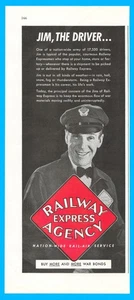 Railway Express Agency Eisenbahnarbeiter Schaffner WWII 1943 Vintage Print Ad - Bild 1 von 4