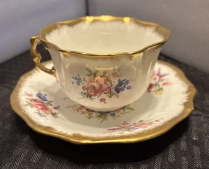 Vintage Hammersley Lady Patricia schwerer Goldrand Bone China Tasse & Untertasse - Bild 1 von 10