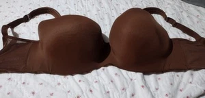 Cacique Lightly Lined Balconette Bra Size 38H Brown Underwire Back Closure - Picture 1 of 4