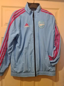 Arsenal Jacket Anthem Reversible Sky Rush / Red. Kids Age 13/14T Unisex Adidas - Picture 1 of 12
