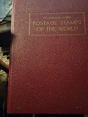 RARE LOT 1957 Traveler Stamp Album + 173 Worldwide Stamps | Vintage H.E. Harris - Image 1 of 4