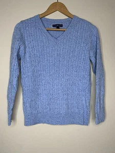 Karen Scott Women's Size Medium Sweater Cable Knit Speckle Blue Long Sleeve - Picture 1 of 12