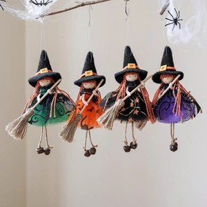 Muñeca Bruja Colgante Adorno Halloween Pequeña Bruja Estatuilla Con Falda Muñeca - Imagen 1 de 30