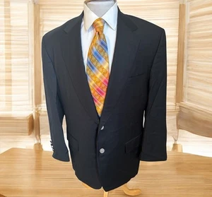 Chaqueta Blazer Abrigo Deportivo Samuelsohn Loro Piana Super 110's Lana Negro Talla 44R - Imagen 1 de 12