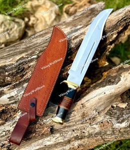 Cuchillo Bowie de supervivencia de 18" forjado a mano cocodrilo de caza Dundee alto pulido + funda - Imagen 1 de 14