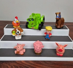 Fisher Price Little People Farm Animal Figures Farmer Green Tractor Lot - Picture 1 of 14