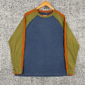 The Territory Ahead Shirt Mens XL Blue Olive Long Sleeve Raglan Colorblock - Picture 1 of 6