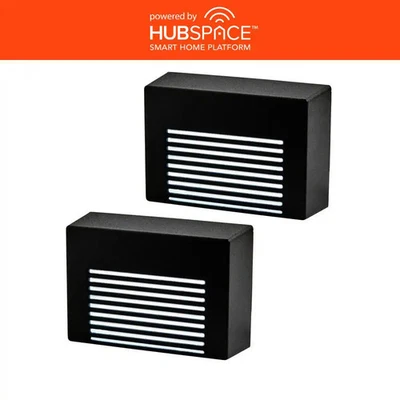 2 PACK- Hampton Bay Hubspace Smart Color Change Deck Lights 1009-913-060 Black  - Image 1 of 4