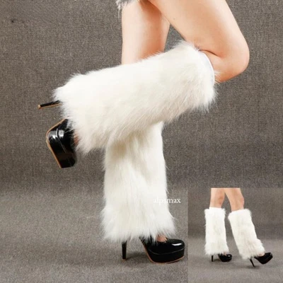 Mujeres Felpa Imitación Piel Zorro Calentadores de Piernas Cubiertas Lindo Esponjoso Bota Puños Calcetines Moda Foto 1 de 4