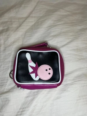Change purse, dark magenta, black, bowling logo, cards, coins - Изображение 1 из 3