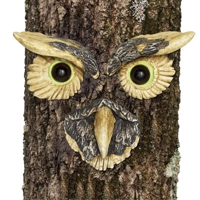 Bits and Pieces - Owl Face Tree Hugger - Garden Peeker Yard Art - Outdoor Tree - Image 1 of 4